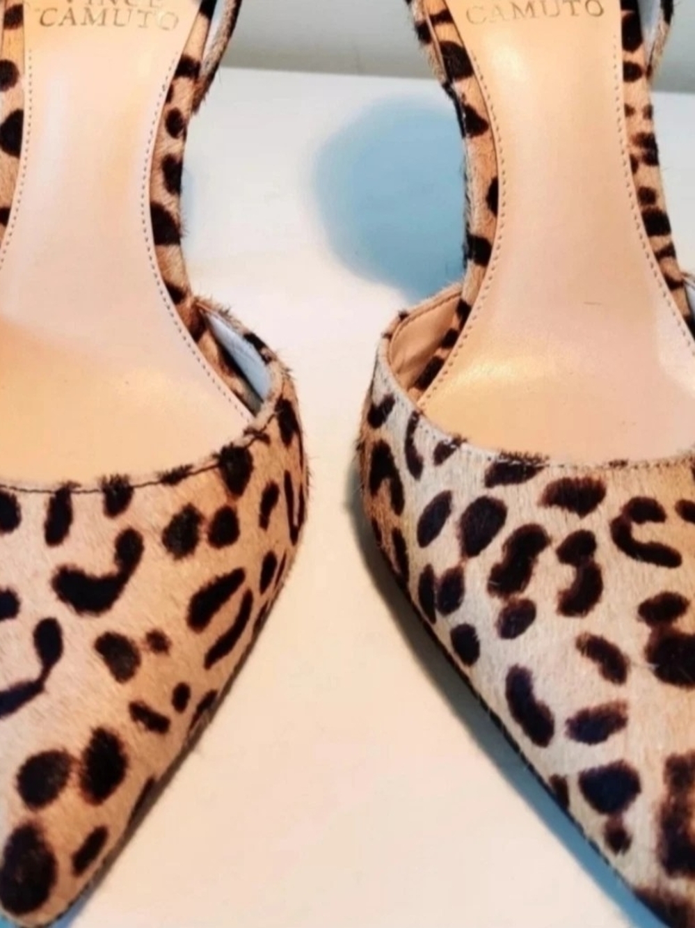 Vince Camuto Womens 6.5/7A Calf Hair Leopard Print 4" Heels 9" Insole New